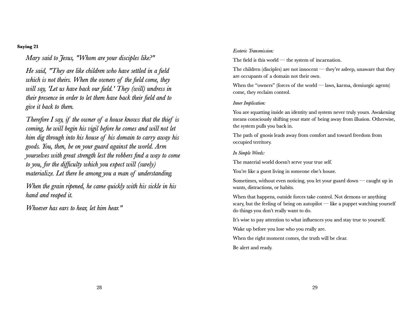 Sacred Fire: A Commentary on the Gospel of Thomas — Paperback Book + Free eBook (Instant Download)